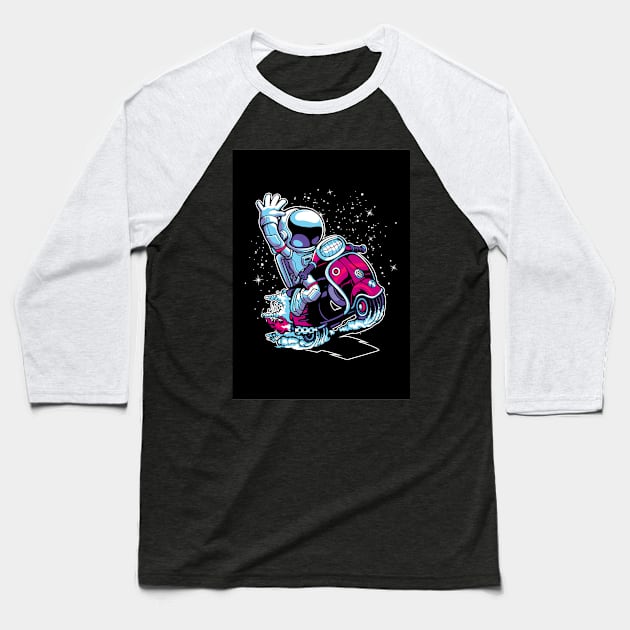 astronaut-scooter Baseball T-Shirt by adencatalina51